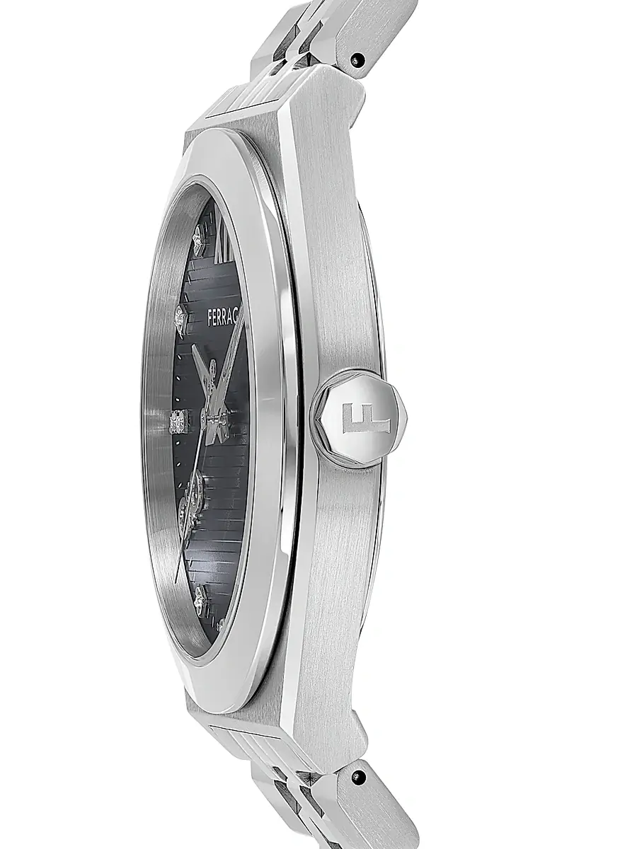 FERRAGAMO Men's Vega New Stainless Steel Bracelet Watch/40MM - Silver Grey | Thumbnail 3