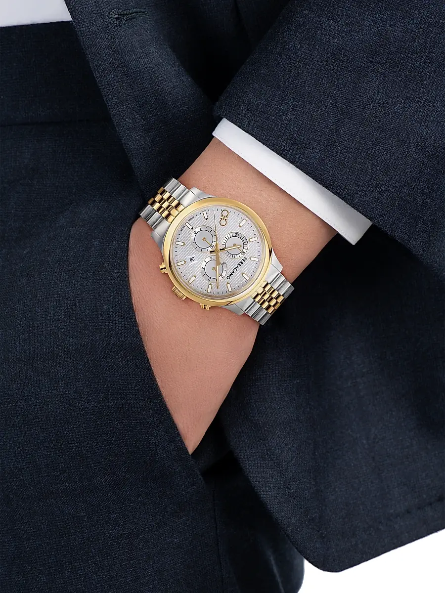 FERRAGAMO Men's Duo Chrono Stainless Steel Bracelet Watch/42MM - Two Tone | Thumbnail 2 FERRAGAMO Men's Duo Chrono Stainless Steel Bracelet Watch/42MM - Two Tone | Thumbnail 2