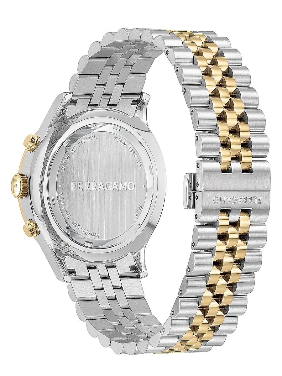 FERRAGAMO Men's Duo Chrono Stainless Steel Bracelet Watch/42MM - Two Tone | Thumbnail 4 FERRAGAMO Men's Duo Chrono Stainless Steel Bracelet Watch/42MM - Two Tone | Thumbnail 4