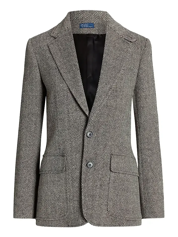 Polo Ralph Lauren Women's Linen-Blend Herringbone Single-Breasted Blazer