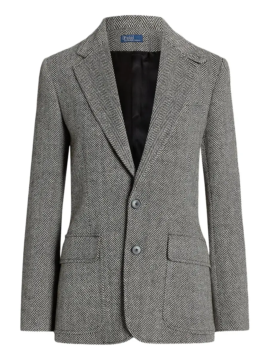 Polo Ralph Lauren Women's Linen-Blend Herringbone Single-Breasted Blazer