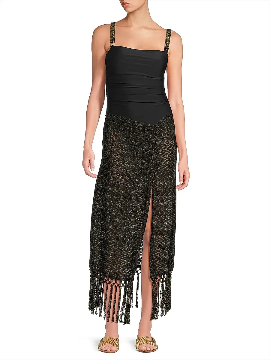 Ramy Brook Women's Gaia Zig-Zag Metallic Tassel Midi-Skirt | Thumbnail 2 Ramy Brook Women's Gaia Zig-Zag Metallic Tassel Midi-Skirt | Thumbnail 2