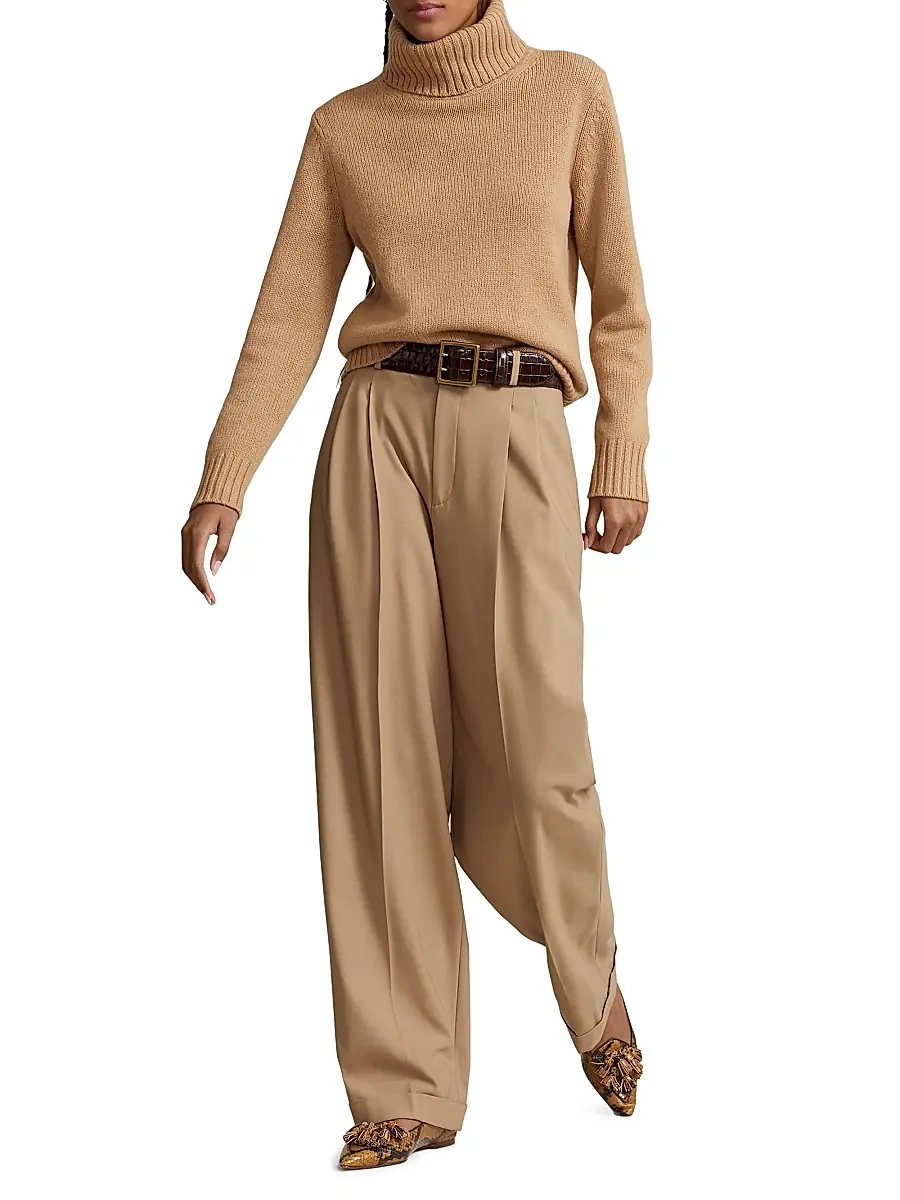 Polo Ralph Lauren Women's Wool Turtleneck Sweater - Collection Camel Melange | Image 1 Polo Ralph Lauren Women's Wool Turtleneck Sweater - Collection Camel Melange | Image 1