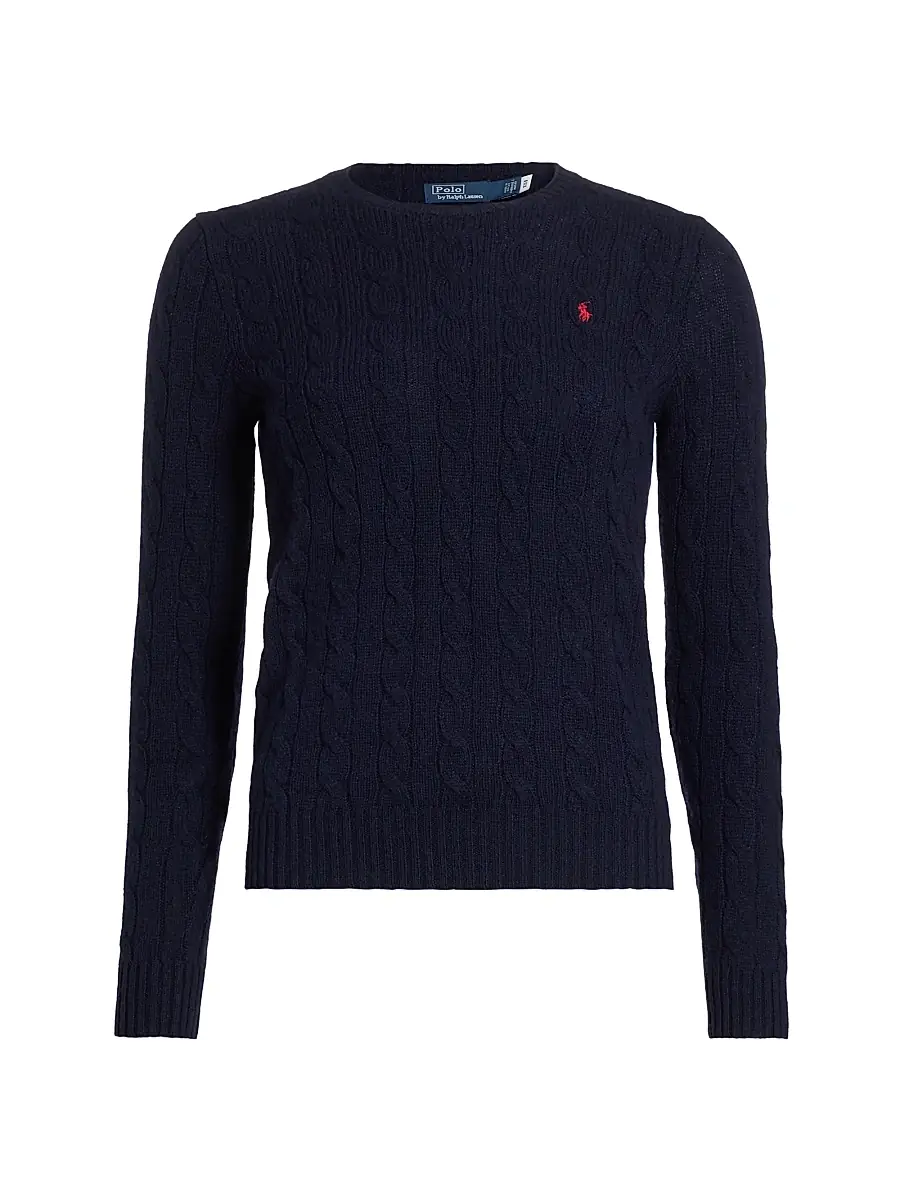 Polo Ralph Lauren Women's Julianna Cable-Knit Sweater - Hunter Navy | Image 1 Polo Ralph Lauren Women's Julianna Cable-Knit Sweater - Hunter Navy | Image 1