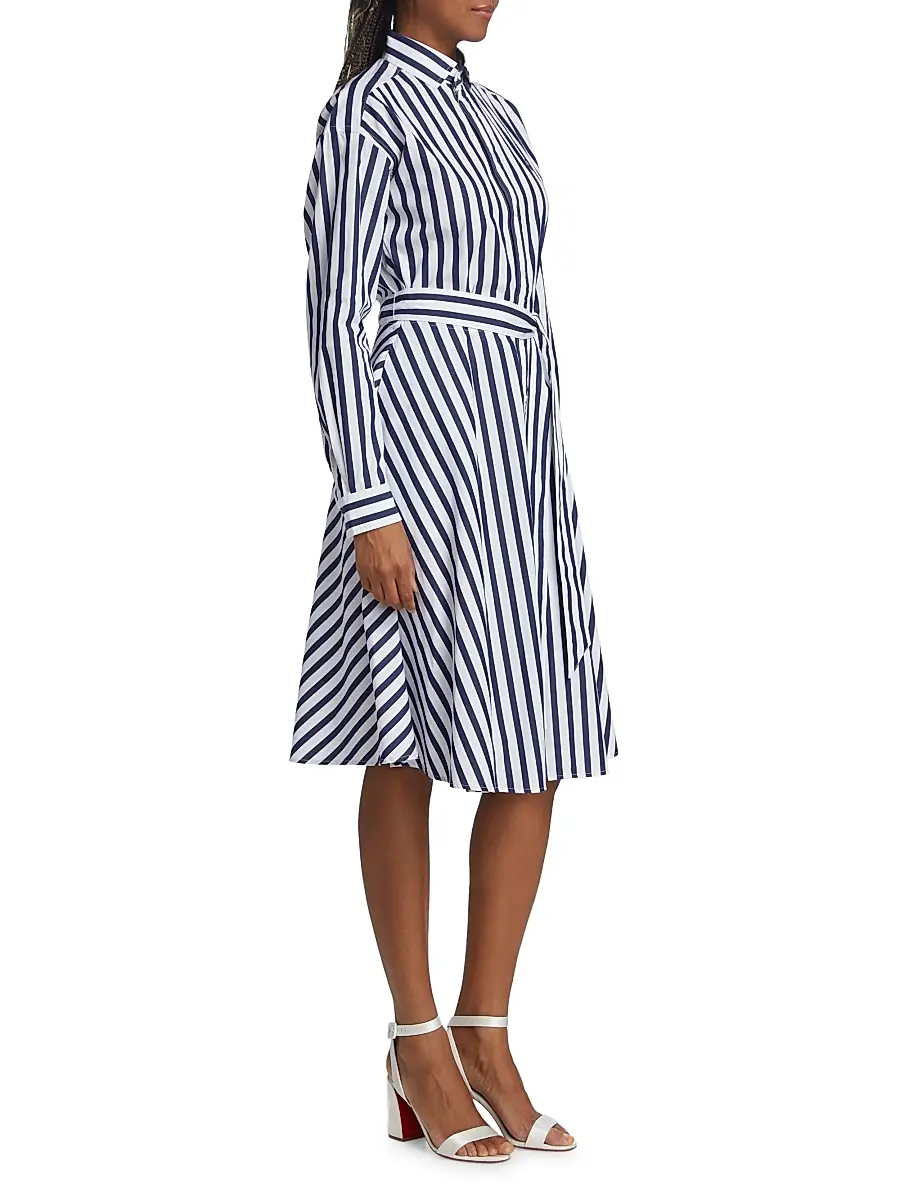Polo Ralph Lauren Women's Ela Belted Stripe Cotton Shirtdress | Thumbnail 4 Polo Ralph Lauren Women's Ela Belted Stripe Cotton Shirtdress | Thumbnail 4