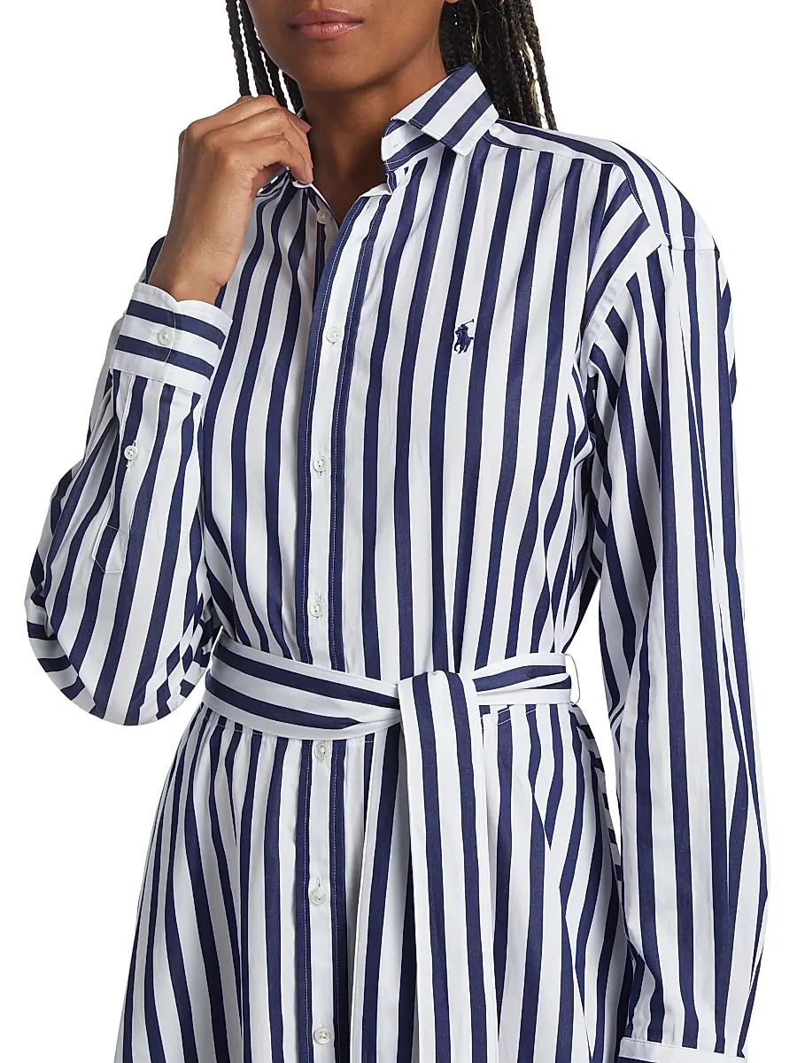 Polo Ralph Lauren Women's Ela Belted Stripe Cotton Shirtdress | Thumbnail 6 Polo Ralph Lauren Women's Ela Belted Stripe Cotton Shirtdress | Thumbnail 6