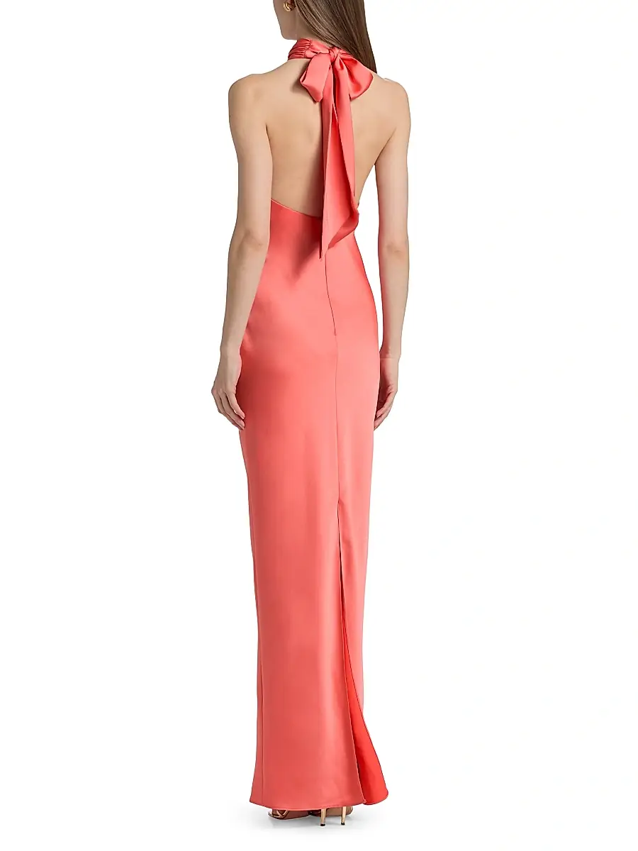 Ramy Brook Women's Tatiana High-Neck Satin Gown | Thumbnail 5 Ramy Brook Women's Tatiana High-Neck Satin Gown | Thumbnail 5