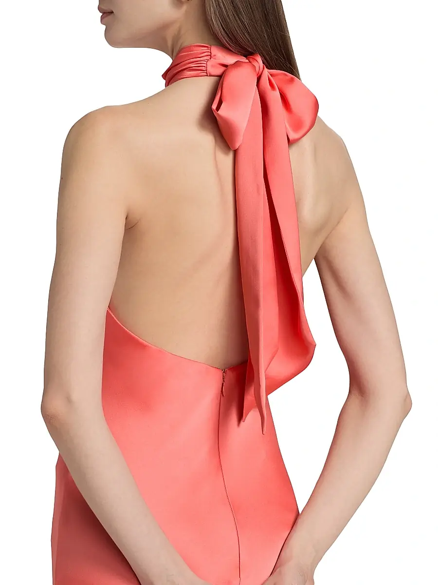 Ramy Brook Women's Tatiana High-Neck Satin Gown | Thumbnail 6 Ramy Brook Women's Tatiana High-Neck Satin Gown | Thumbnail 6