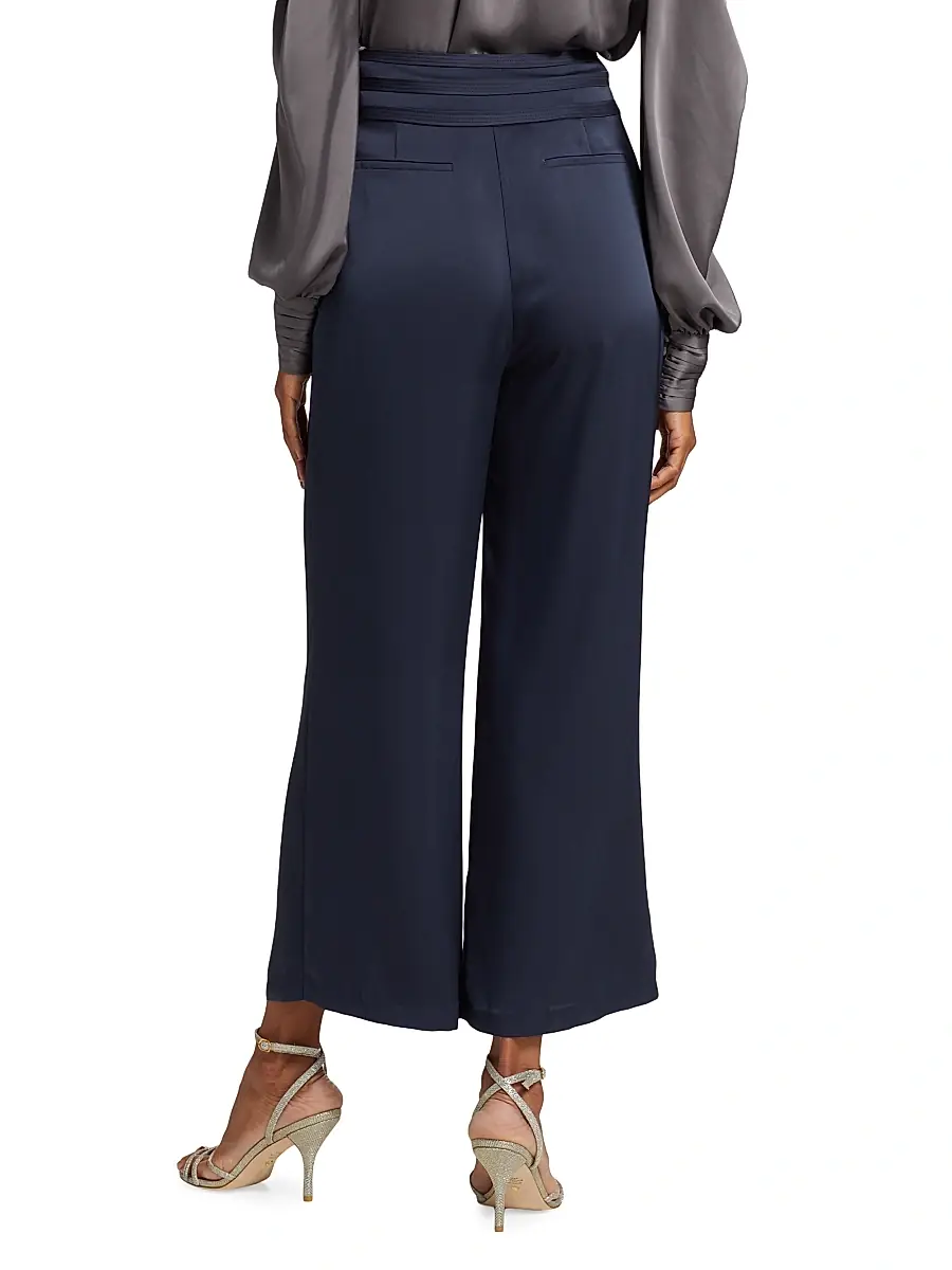 Ramy Brook Women's Joss Cropped Wide-Leg Satin Pants | Thumbnail 5