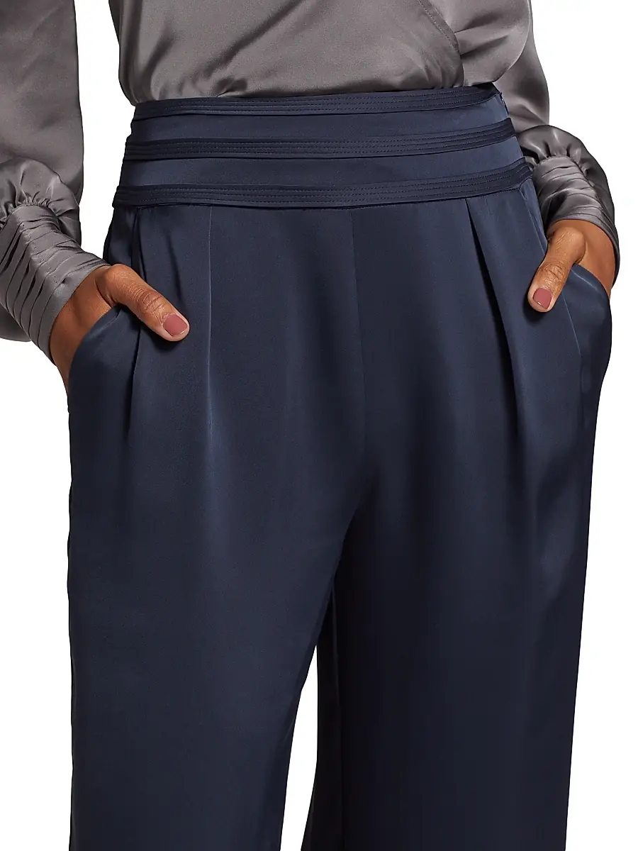 Ramy Brook Women's Joss Cropped Wide-Leg Satin Pants | Thumbnail 6