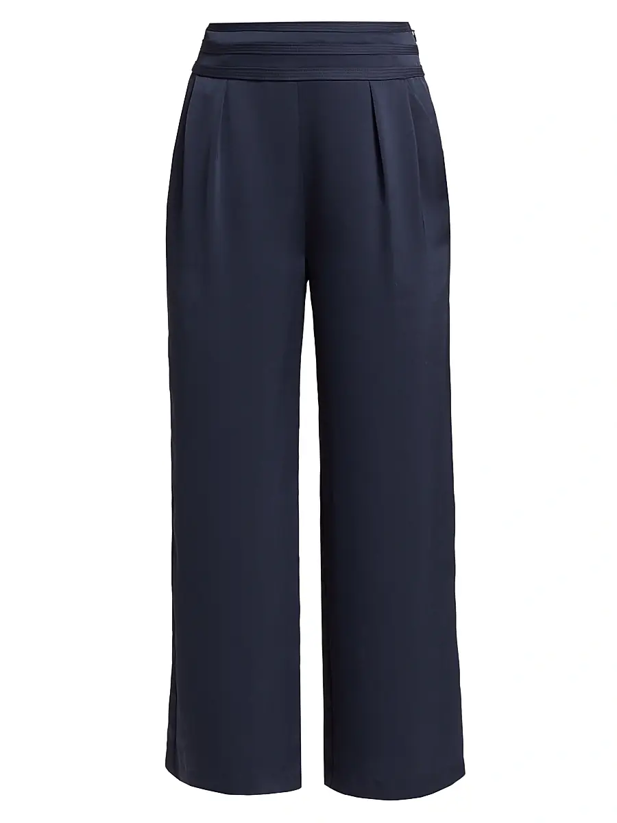 Ramy Brook Women's Joss Cropped Wide-Leg Satin Pants