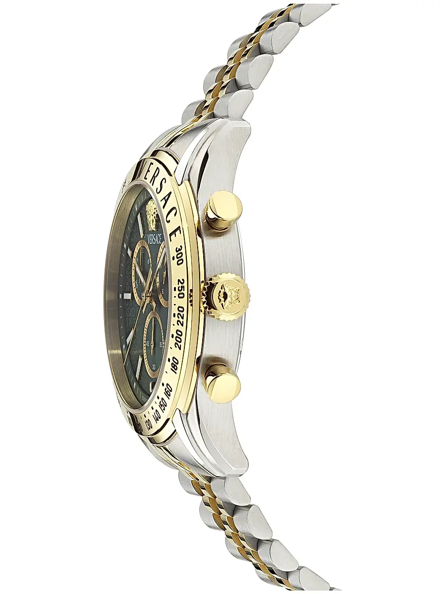 Versace Men's Chrono Master Stainless Steel Bracelet Watch/44MM - Two Tone Green | Thumbnail 3 Versace Men's Chrono Master Stainless Steel Bracelet Watch/44MM - Two Tone Green | Thumbnail 3