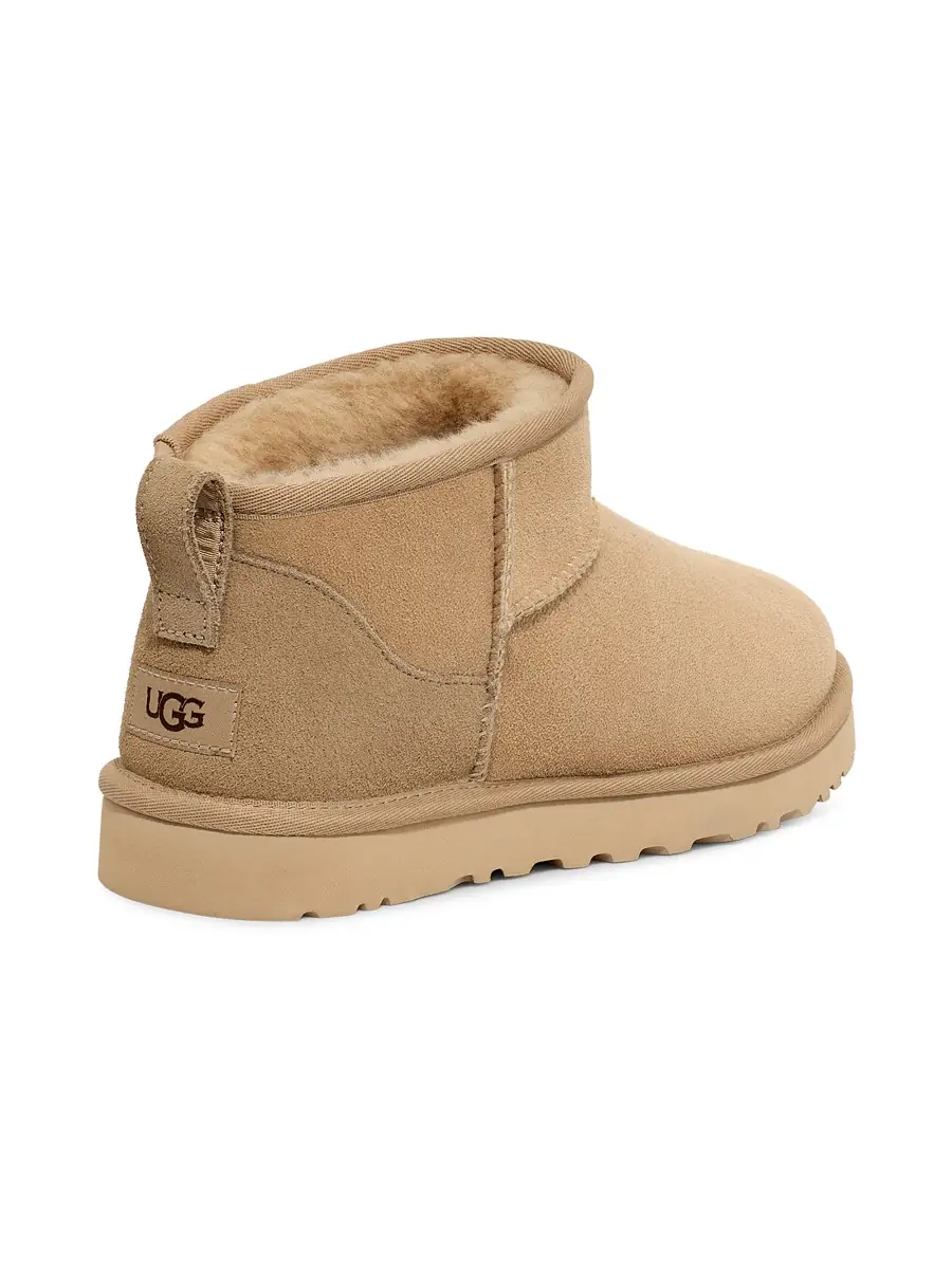 UGG Men's Unisex Classic Ultra Mini Sheepskin Ankle Boots - Mustard Seed | Thumbnail 2