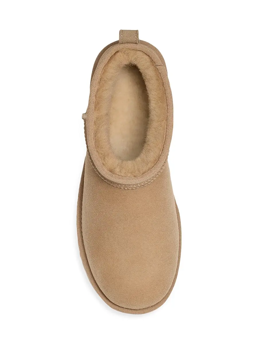 UGG Men's Unisex Classic Ultra Mini Sheepskin Ankle Boots - Mustard Seed | Thumbnail 4