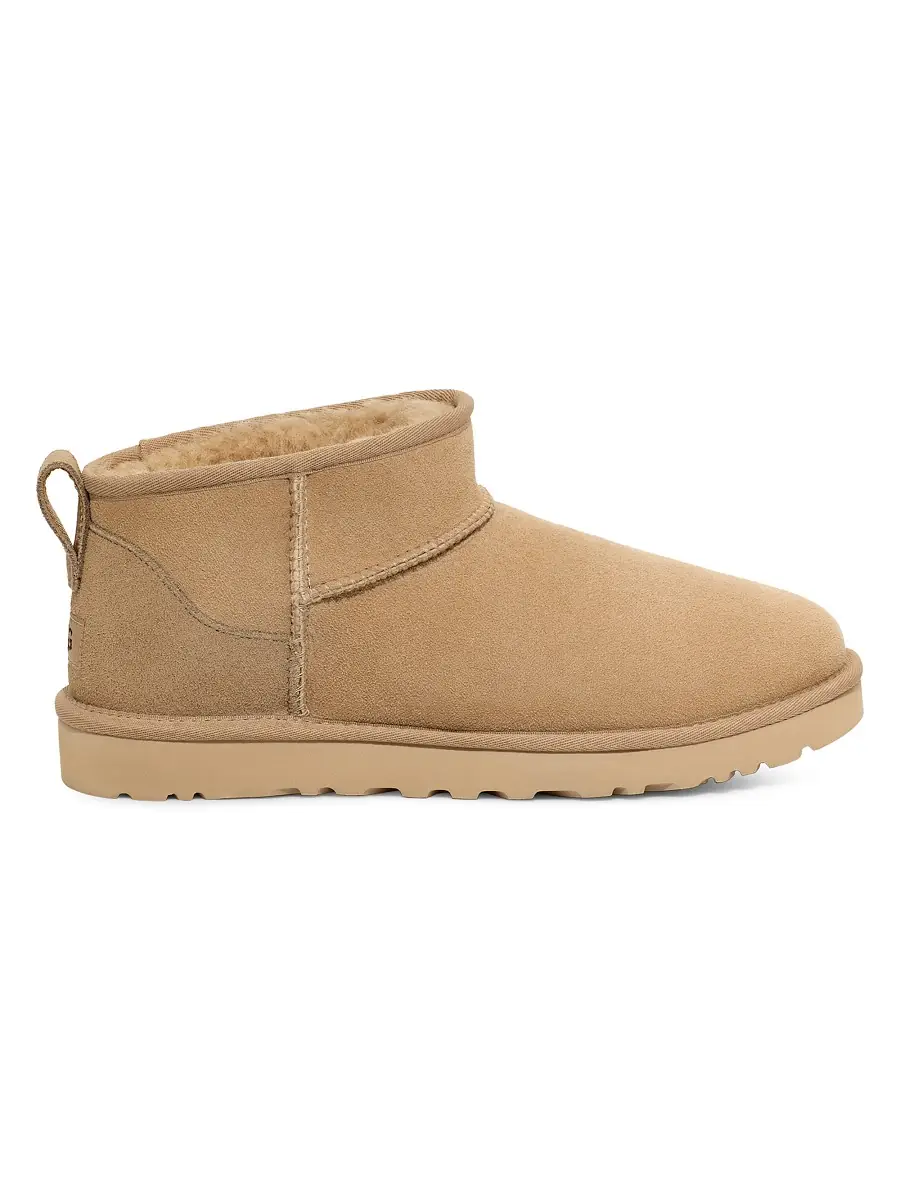 UGG Men's Unisex Classic Ultra Mini Sheepskin Ankle Boots - Mustard Seed | Thumbnail 6