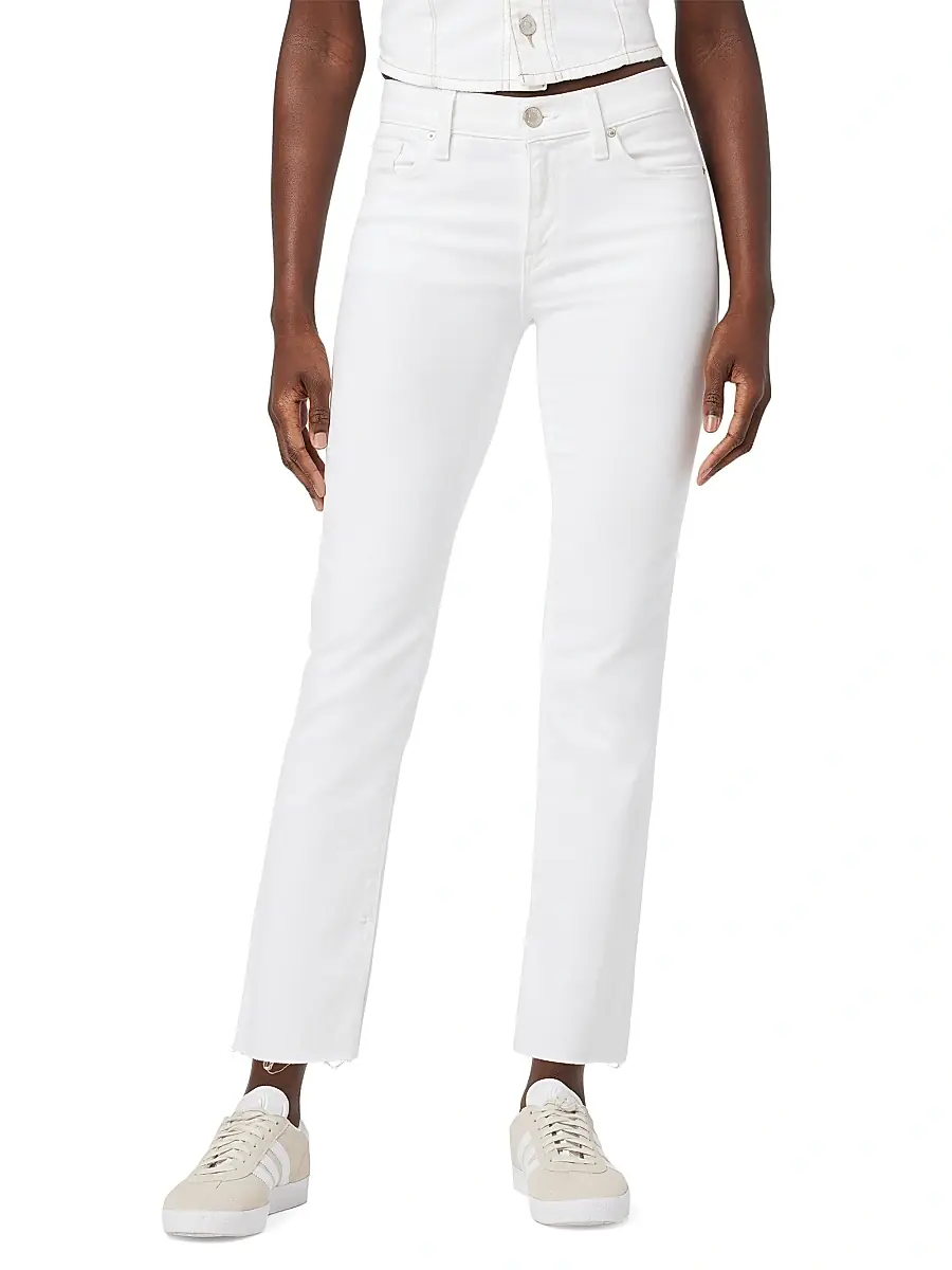 Hudson Jeans Women's Nico Mid-Rise Slit Straight Ankle Jeans - Spring White | Thumbnail 3 Hudson Jeans Women's Nico Mid-Rise Slit Straight Ankle Jeans - Spring White | Thumbnail 3