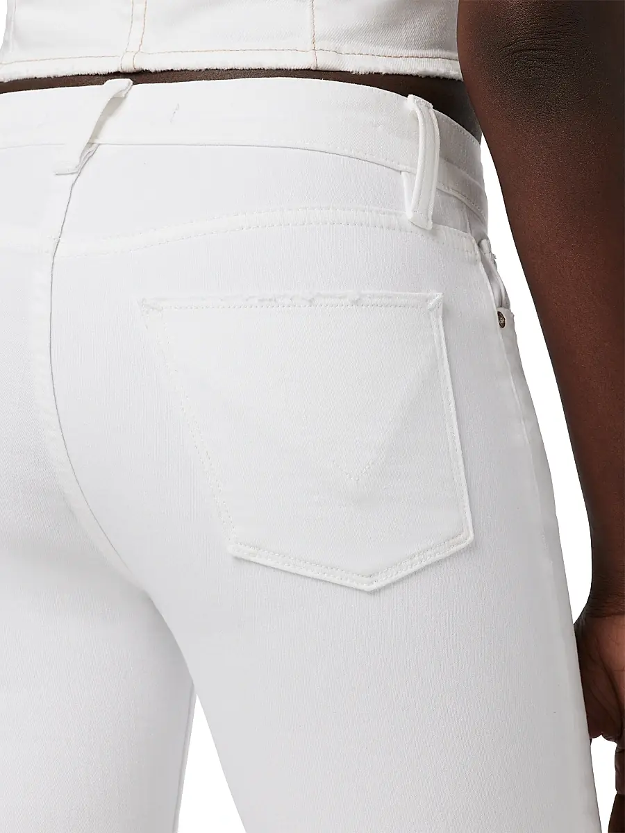 Hudson Jeans Women's Nico Mid-Rise Slit Straight Ankle Jeans - Spring White | Thumbnail 6 Hudson Jeans Women's Nico Mid-Rise Slit Straight Ankle Jeans - Spring White | Thumbnail 6