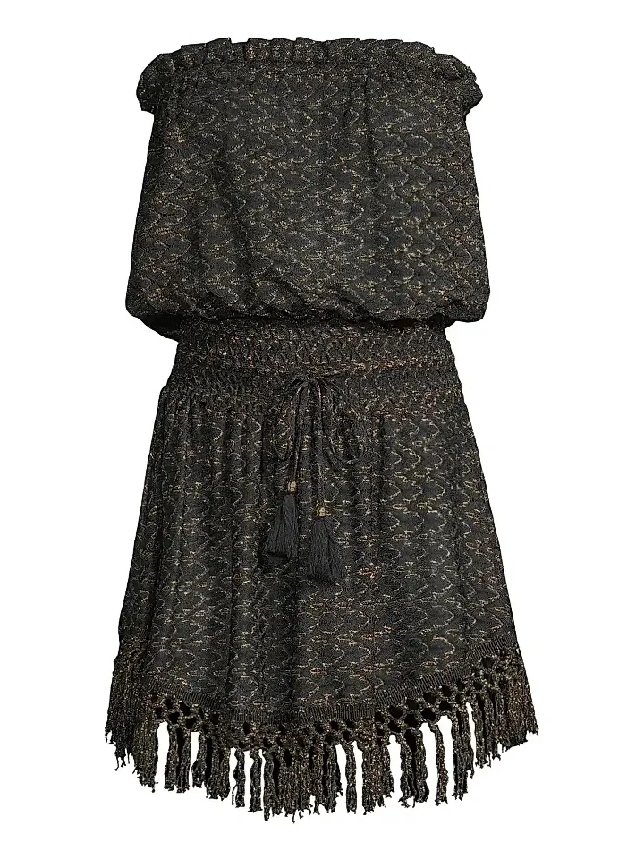 Ramy Brook Women's Lauryn Fringe Zig-Zag Knit Minidress