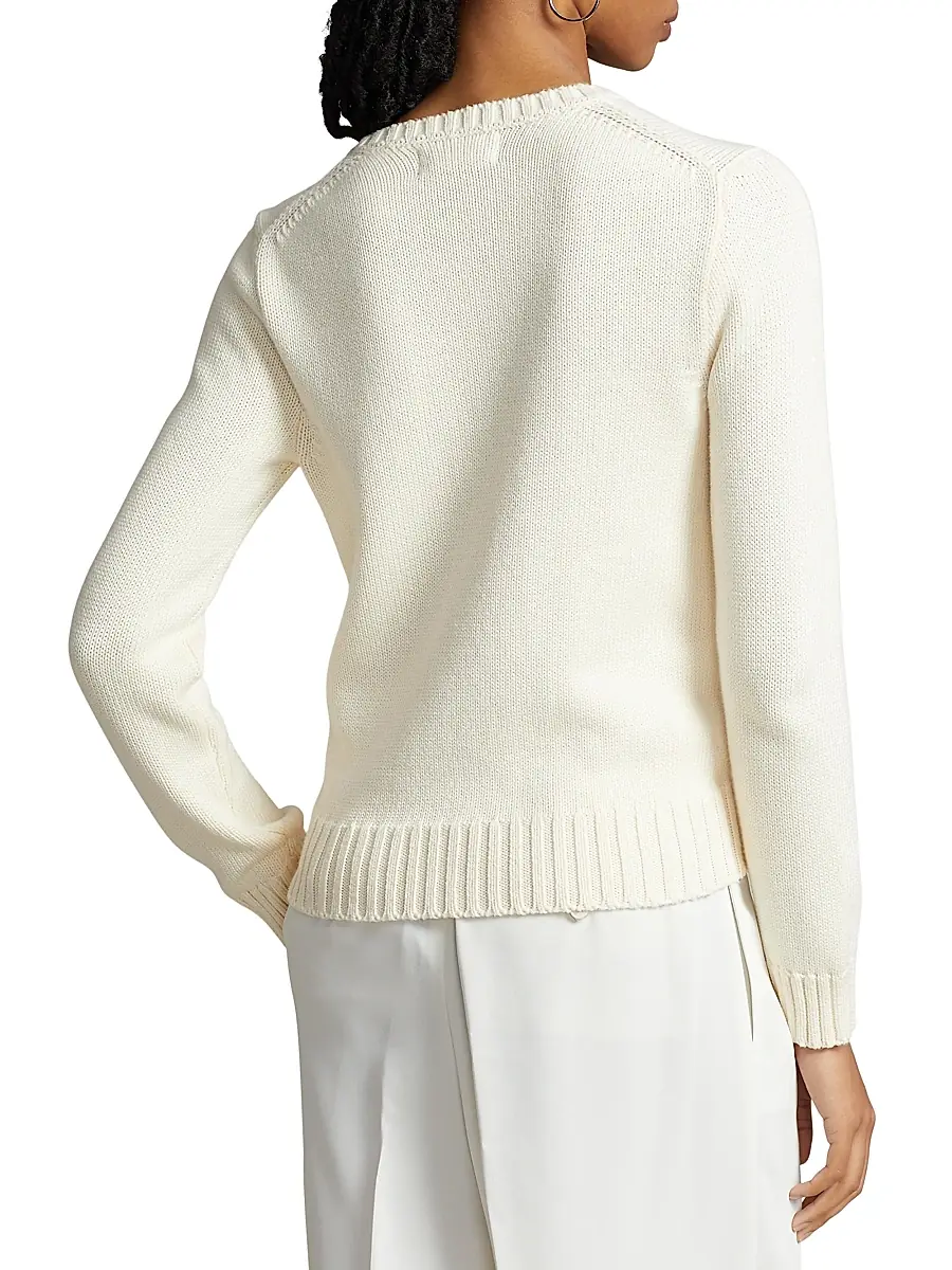 Polo Ralph Lauren Women's Flag Cotton Crewneck Sweater | Thumbnail 4 Polo Ralph Lauren Women's Flag Cotton Crewneck Sweater | Thumbnail 4