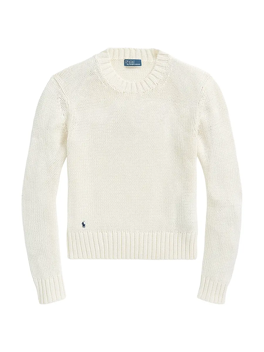 Polo Ralph Lauren Women's Cotton Shaker-Stitch Sweater - White | Image 1 Polo Ralph Lauren Women's Cotton Shaker-Stitch Sweater - White | Image 1
