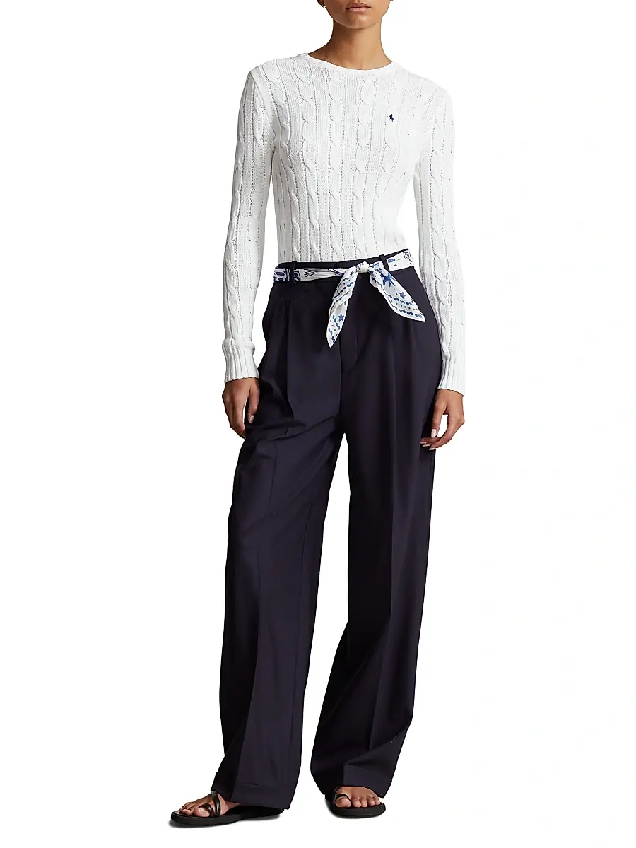 Polo Ralph Lauren Women's Julianna Cable-Knit Pima Cotton Sweater | Thumbnail 2 Polo Ralph Lauren Women's Julianna Cable-Knit Pima Cotton Sweater | Thumbnail 2