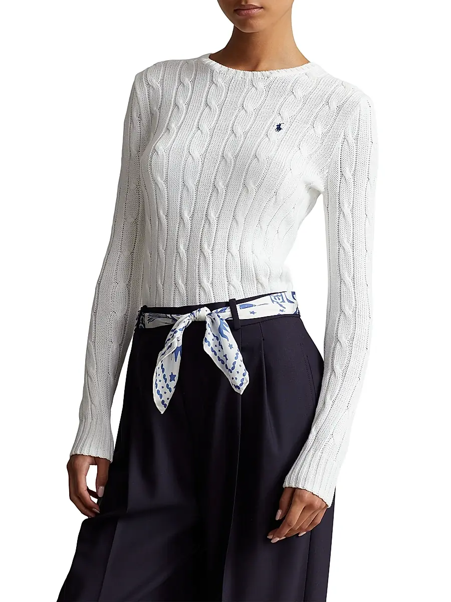 Polo Ralph Lauren Women's Julianna Cable-Knit Pima Cotton Sweater | Thumbnail 3 Polo Ralph Lauren Women's Julianna Cable-Knit Pima Cotton Sweater | Thumbnail 3