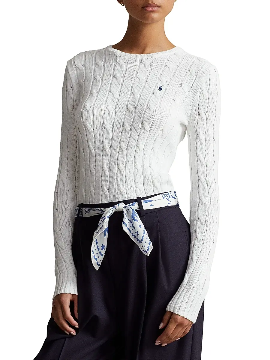 Polo Ralph Lauren Women's Julianna Cable-Knit Pima Cotton Sweater | Thumbnail 4 Polo Ralph Lauren Women's Julianna Cable-Knit Pima Cotton Sweater | Thumbnail 4