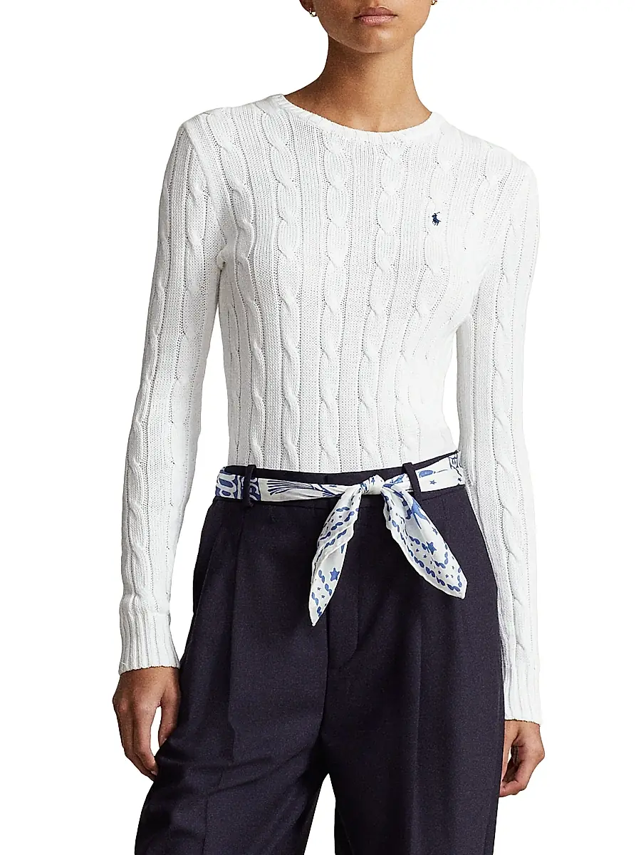 Polo Ralph Lauren Women's Julianna Cable-Knit Pima Cotton Sweater | Thumbnail 5 Polo Ralph Lauren Women's Julianna Cable-Knit Pima Cotton Sweater | Thumbnail 5