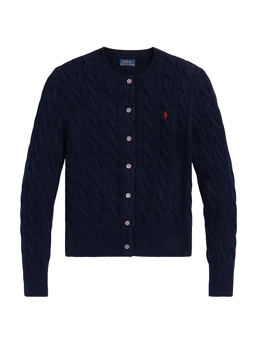 Polo Ralph Lauren Women's Cable-Knit Cardigan - Hunter Navy | Image 1 Polo Ralph Lauren Women's Cable-Knit Cardigan - Hunter Navy | Image 1