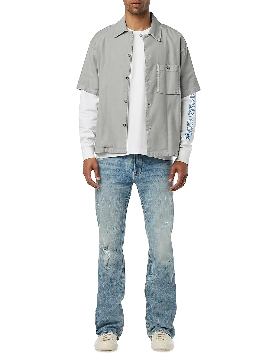 Hudson Jeans Men's Walker Distressed Stretch Flare Jeans | Thumbnail 2 Hudson Jeans Men's Walker Distressed Stretch Flare Jeans | Thumbnail 2