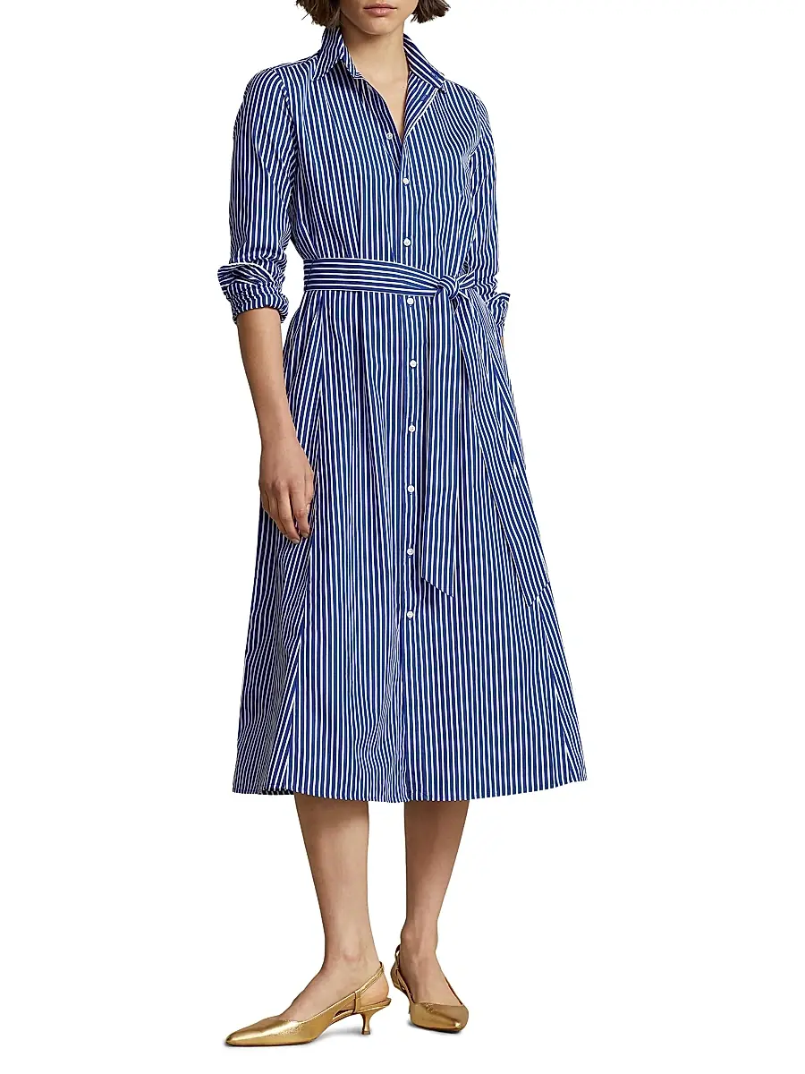 Polo Ralph Lauren Women's Striped Cotton Shirtdress | Thumbnail 2 Polo Ralph Lauren Women's Striped Cotton Shirtdress | Thumbnail 2