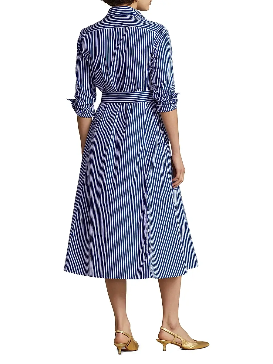 Polo Ralph Lauren Women's Striped Cotton Shirtdress | Thumbnail 4 Polo Ralph Lauren Women's Striped Cotton Shirtdress | Thumbnail 4