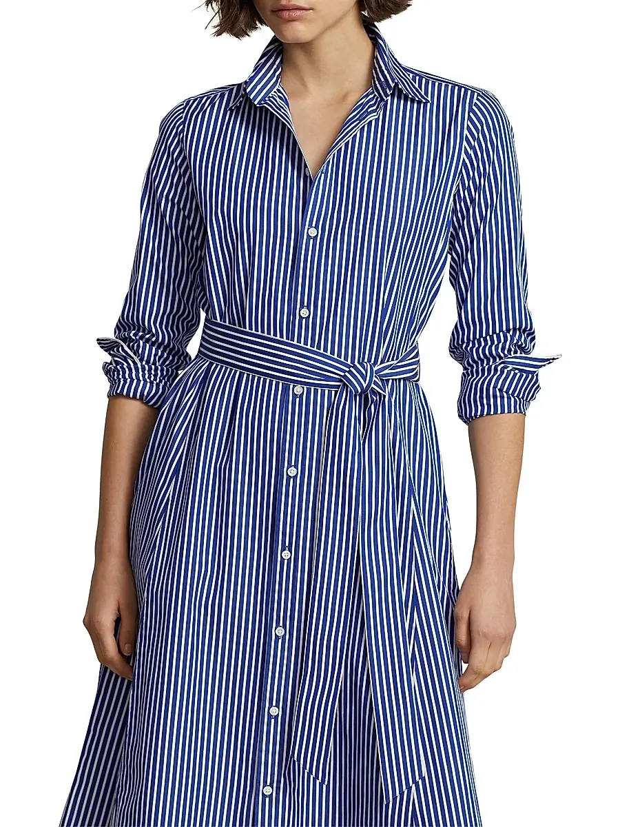 Polo Ralph Lauren Women's Striped Cotton Shirtdress | Thumbnail 5 Polo Ralph Lauren Women's Striped Cotton Shirtdress | Thumbnail 5