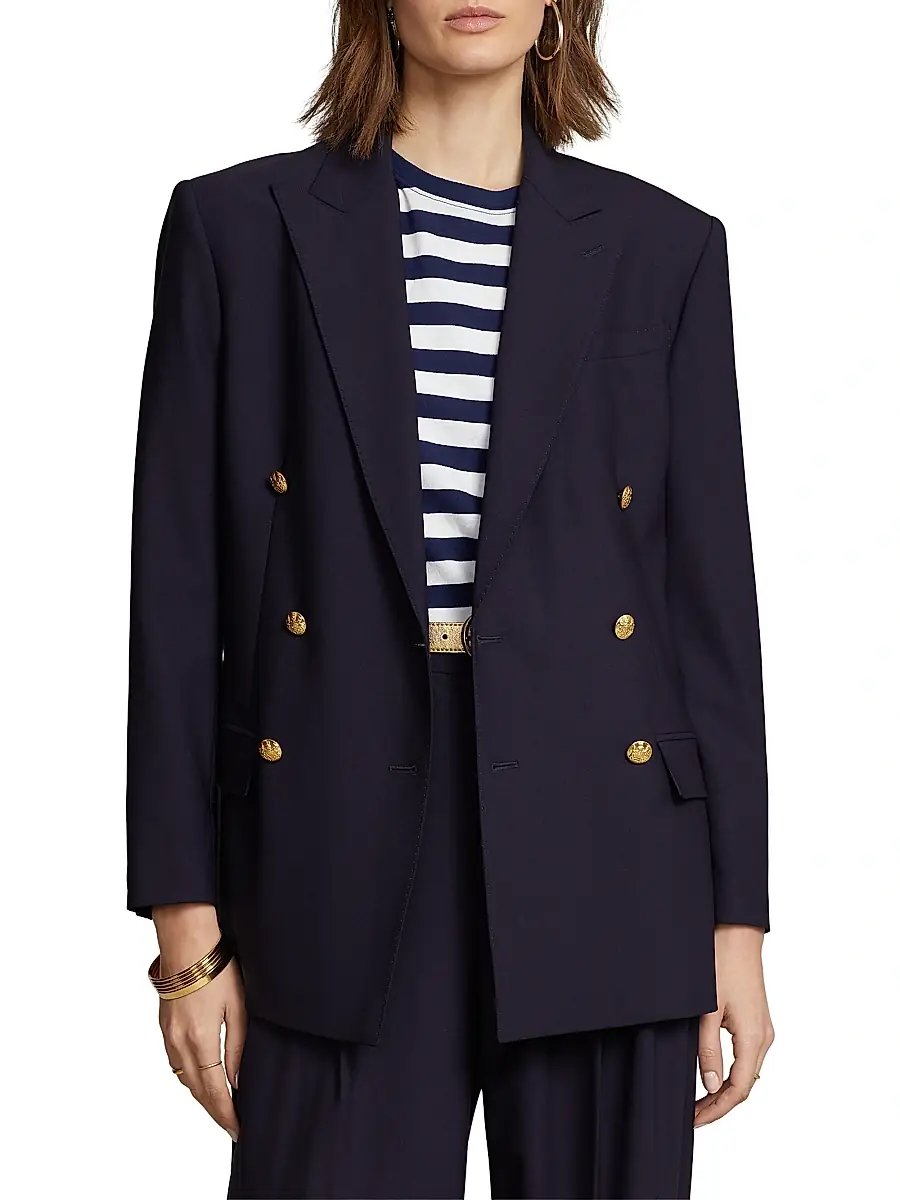 Polo Ralph Lauren Women's Double-Breasted Wool-Blend Blazer | Thumbnail 3 Polo Ralph Lauren Women's Double-Breasted Wool-Blend Blazer | Thumbnail 3