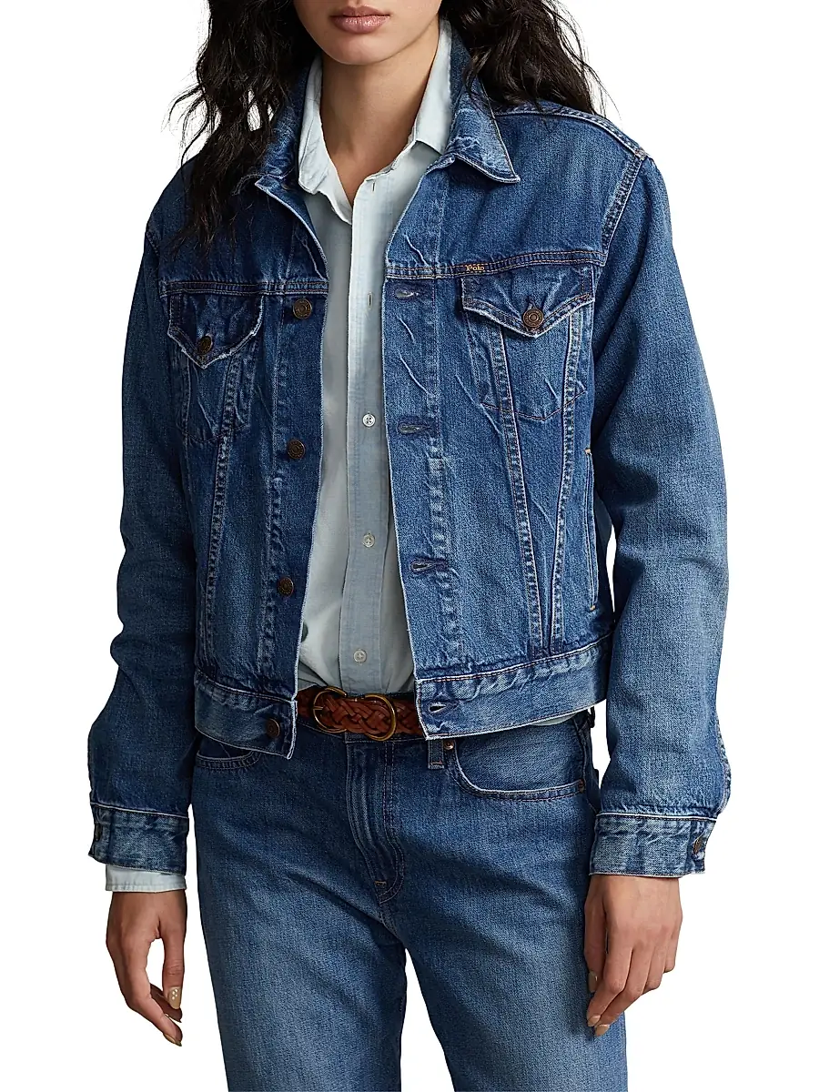 Polo Ralph Lauren Women's Denim Trucker Jacket | Thumbnail 3 Polo Ralph Lauren Women's Denim Trucker Jacket | Thumbnail 3