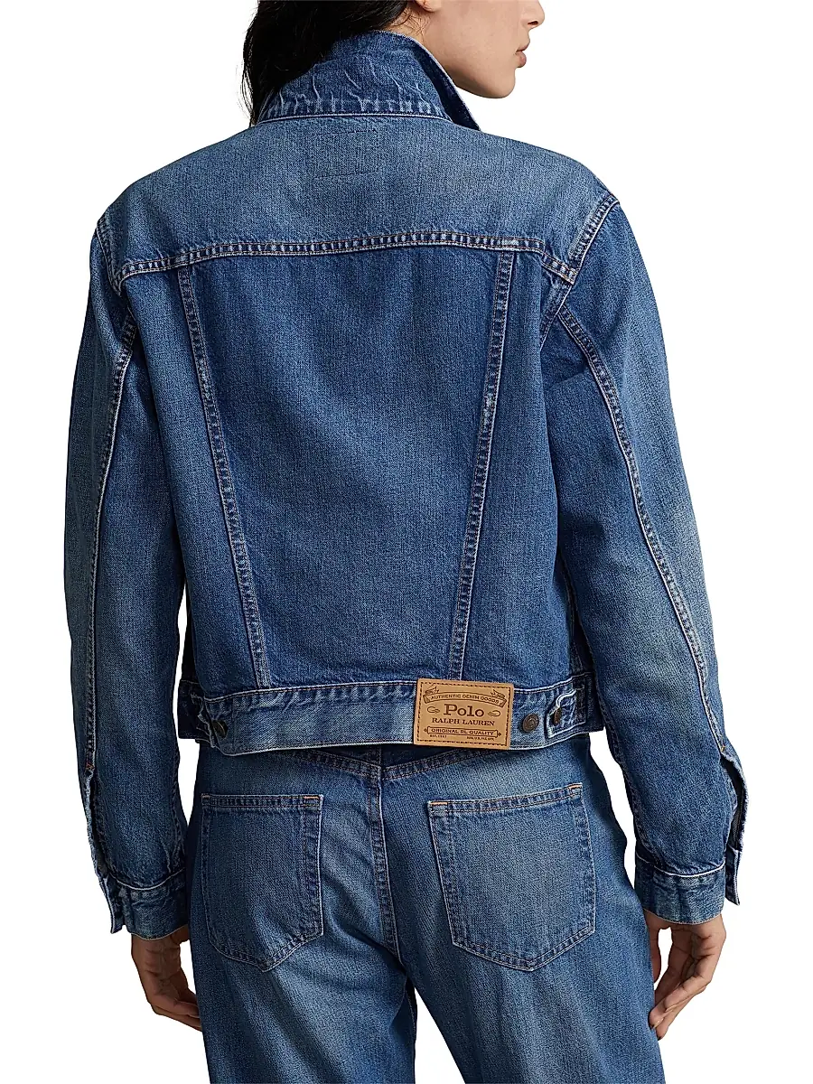 Polo Ralph Lauren Women's Denim Trucker Jacket | Thumbnail 4 Polo Ralph Lauren Women's Denim Trucker Jacket | Thumbnail 4