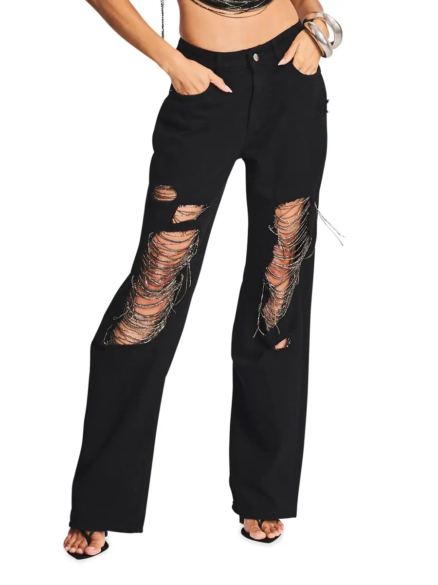 Retrofête Women's Marlowe Jeans - Raven Black | Thumbnail 4 Retrofête Women's Marlowe Jeans - Raven Black | Thumbnail 4