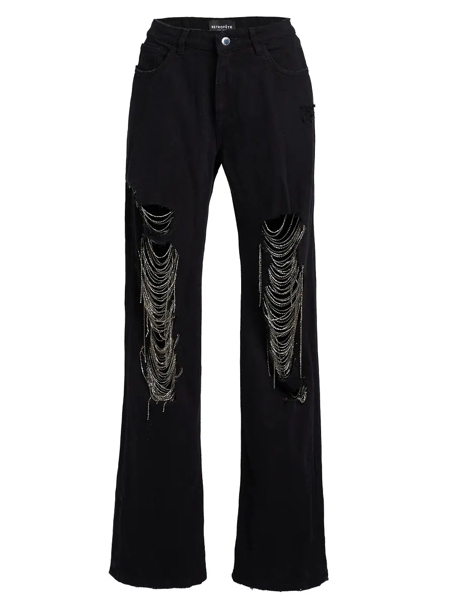 Retrofête Women's Marlowe Jeans - Raven Black | Thumbnail 6 Retrofête Women's Marlowe Jeans - Raven Black | Thumbnail 6