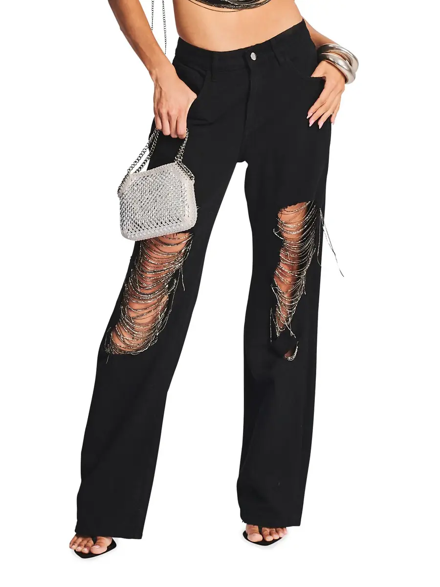 Retrofête Women's Marlowe Jeans - Raven Black | Image 1 Retrofête Women's Marlowe Jeans - Raven Black | Image 1