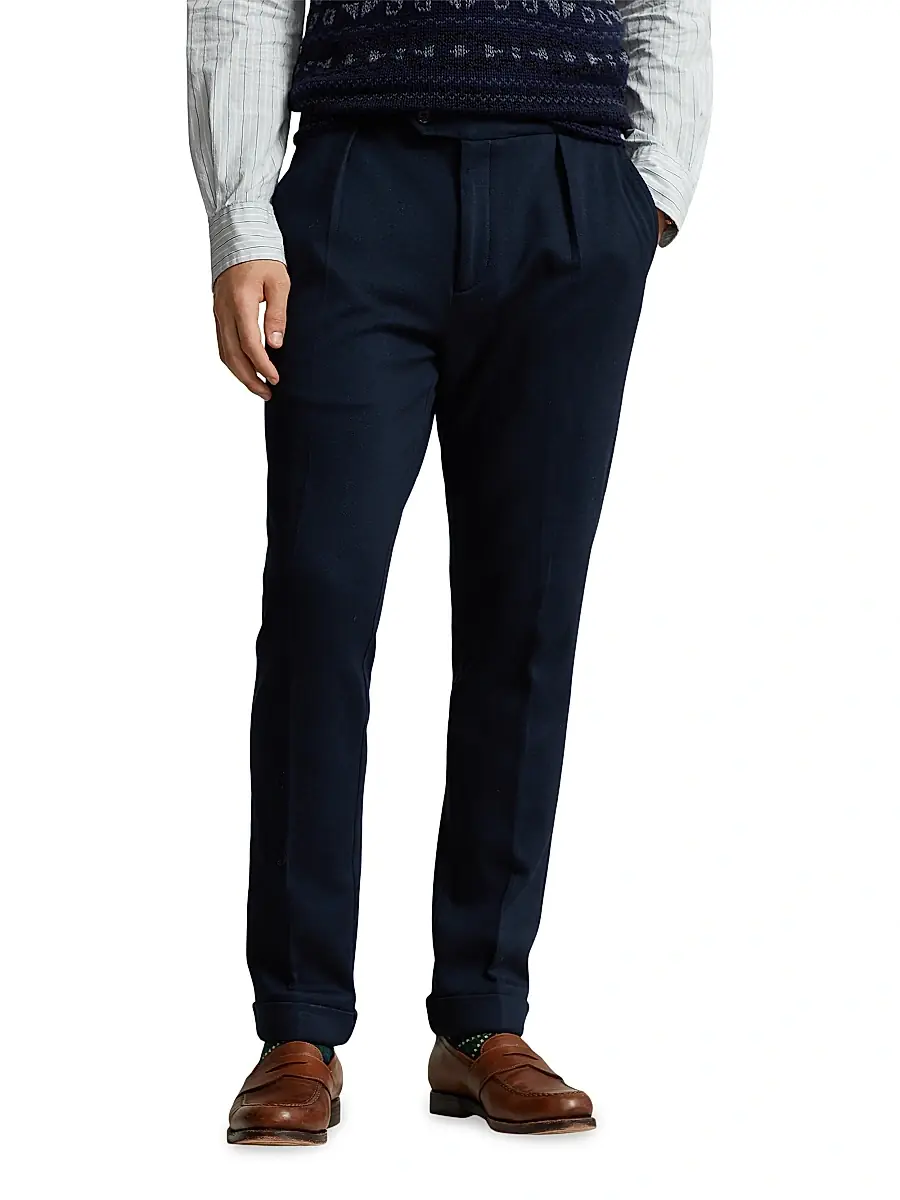 Polo Ralph Lauren Men's Mesh Pleated Trousers | Thumbnail 3