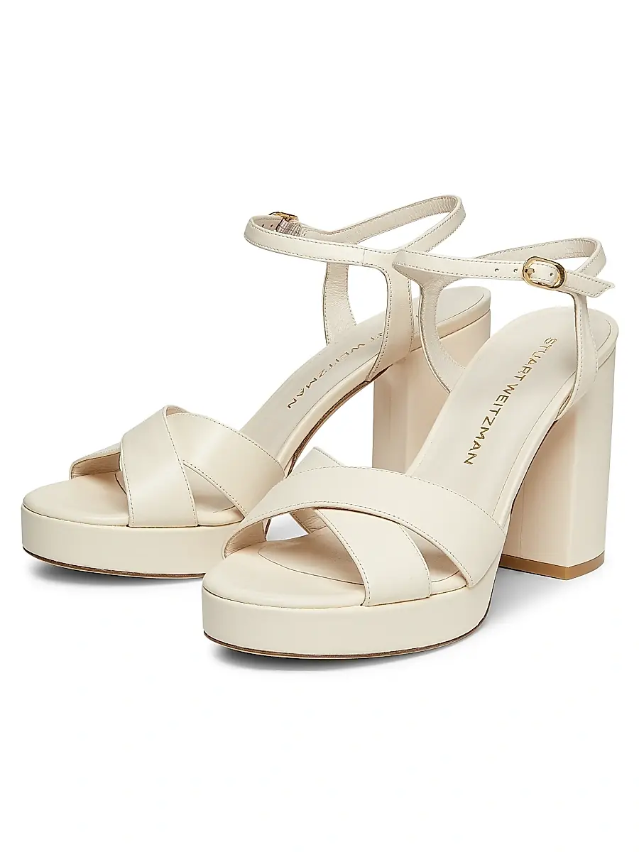 Stuart Weitzman Women's Dayna 100MM Metallic Leather Platform Sandals | Thumbnail 2 Stuart Weitzman Women's Dayna 100MM Metallic Leather Platform Sandals | Thumbnail 2