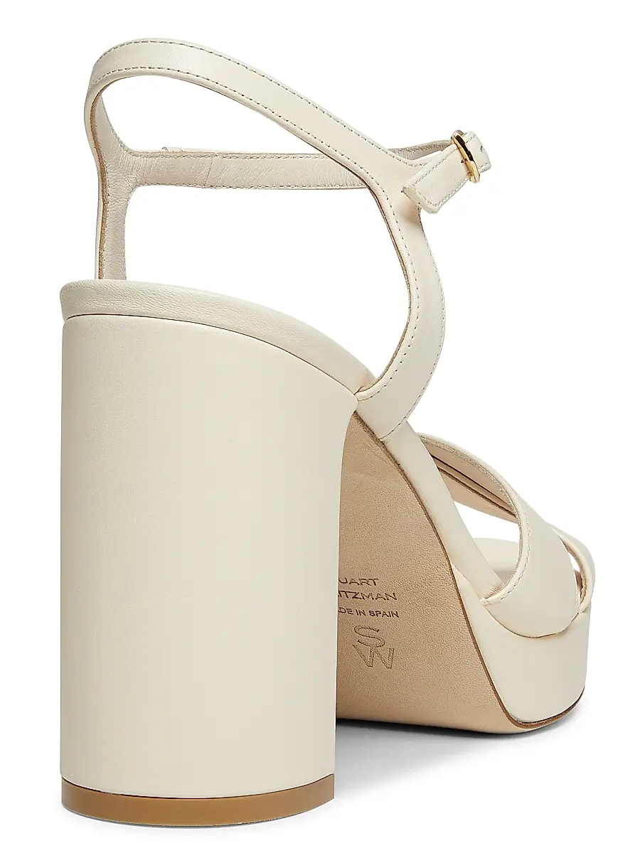 Stuart Weitzman Women's Dayna 100MM Metallic Leather Platform Sandals | Thumbnail 3 Stuart Weitzman Women's Dayna 100MM Metallic Leather Platform Sandals | Thumbnail 3