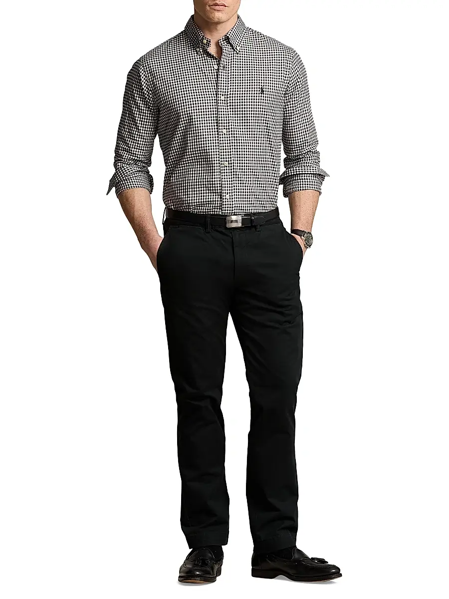 Polo Ralph Lauren Men's Classic-Fit Plaid Twill Button-Down Shirt - Nero Blanc | Thumbnail 2