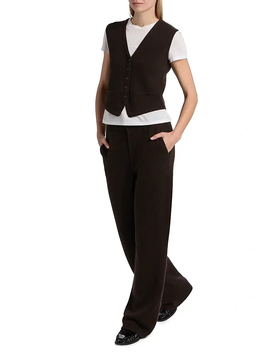 Guest In Residence Women's Cashmere Tailored Wide-Leg Pants | Thumbnail 2 Guest In Residence Women's Cashmere Tailored Wide-Leg Pants | Thumbnail 2
