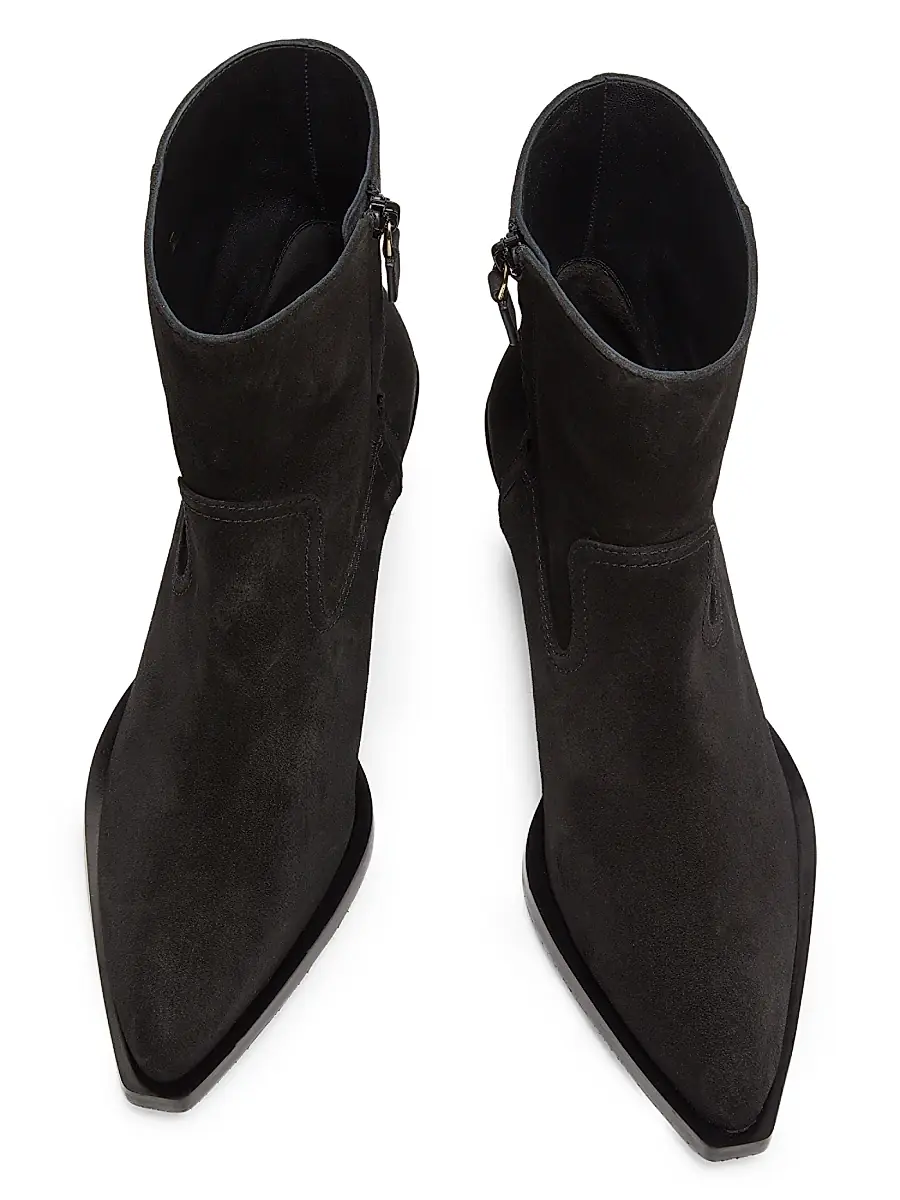 Stuart Weitzman Women's Tate 65MM Suede Ankle Booties - Black | Thumbnail 4 Stuart Weitzman Women's Tate 65MM Suede Ankle Booties - Black | Thumbnail 4