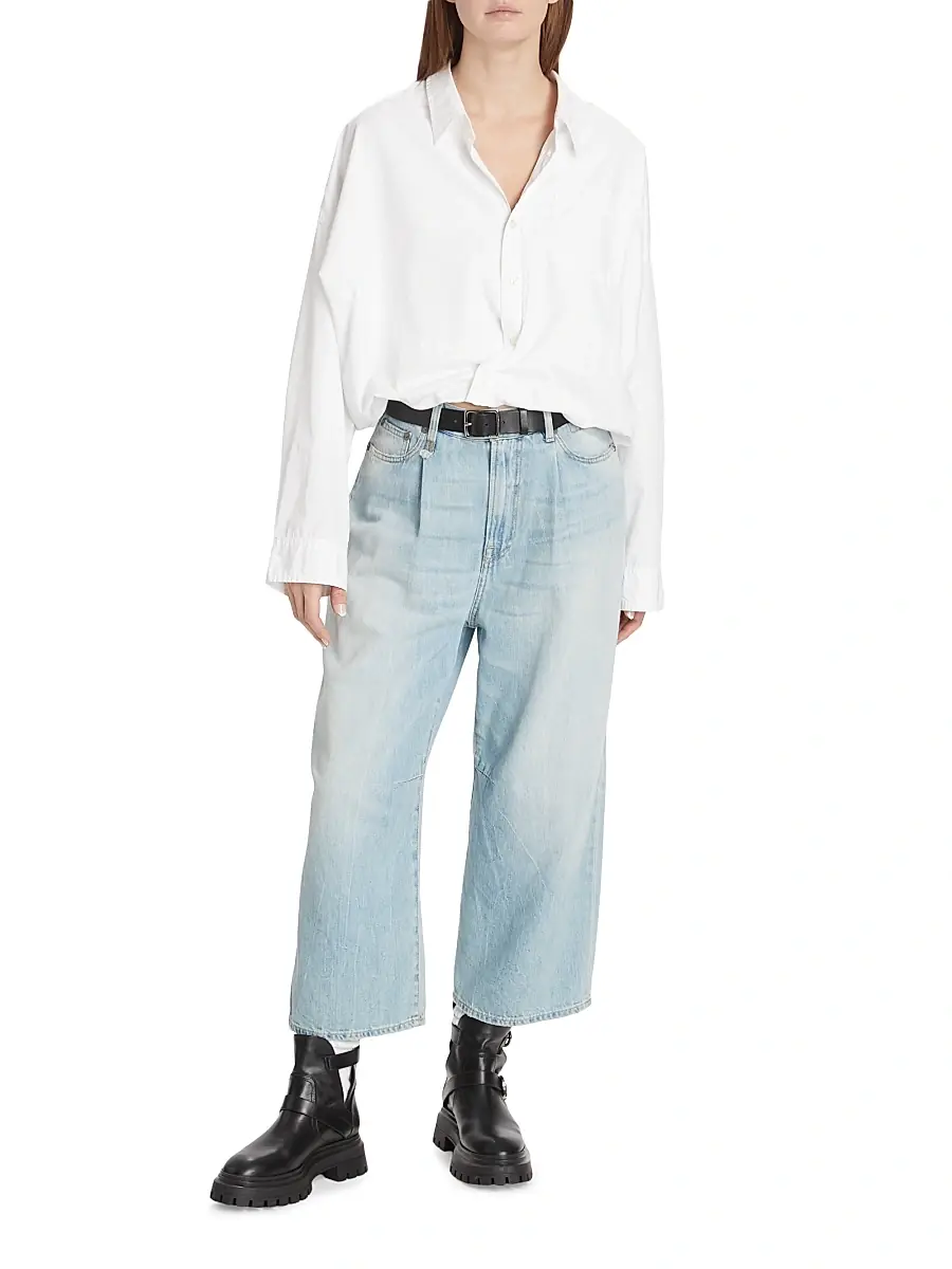 R13 Women's Cotton Crossover Bubble Shirt | Thumbnail 2 R13 Women's Cotton Crossover Bubble Shirt | Thumbnail 2