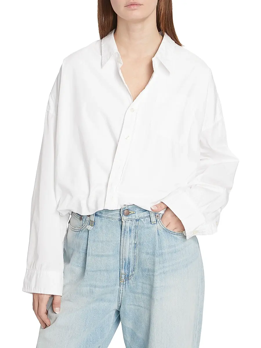 R13 Women's Cotton Crossover Bubble Shirt | Thumbnail 3 R13 Women's Cotton Crossover Bubble Shirt | Thumbnail 3