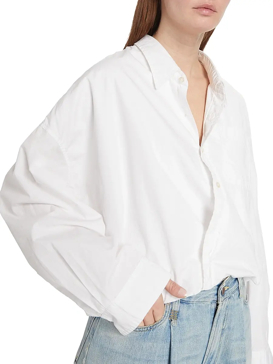 R13 Women's Cotton Crossover Bubble Shirt | Thumbnail 6 R13 Women's Cotton Crossover Bubble Shirt | Thumbnail 6