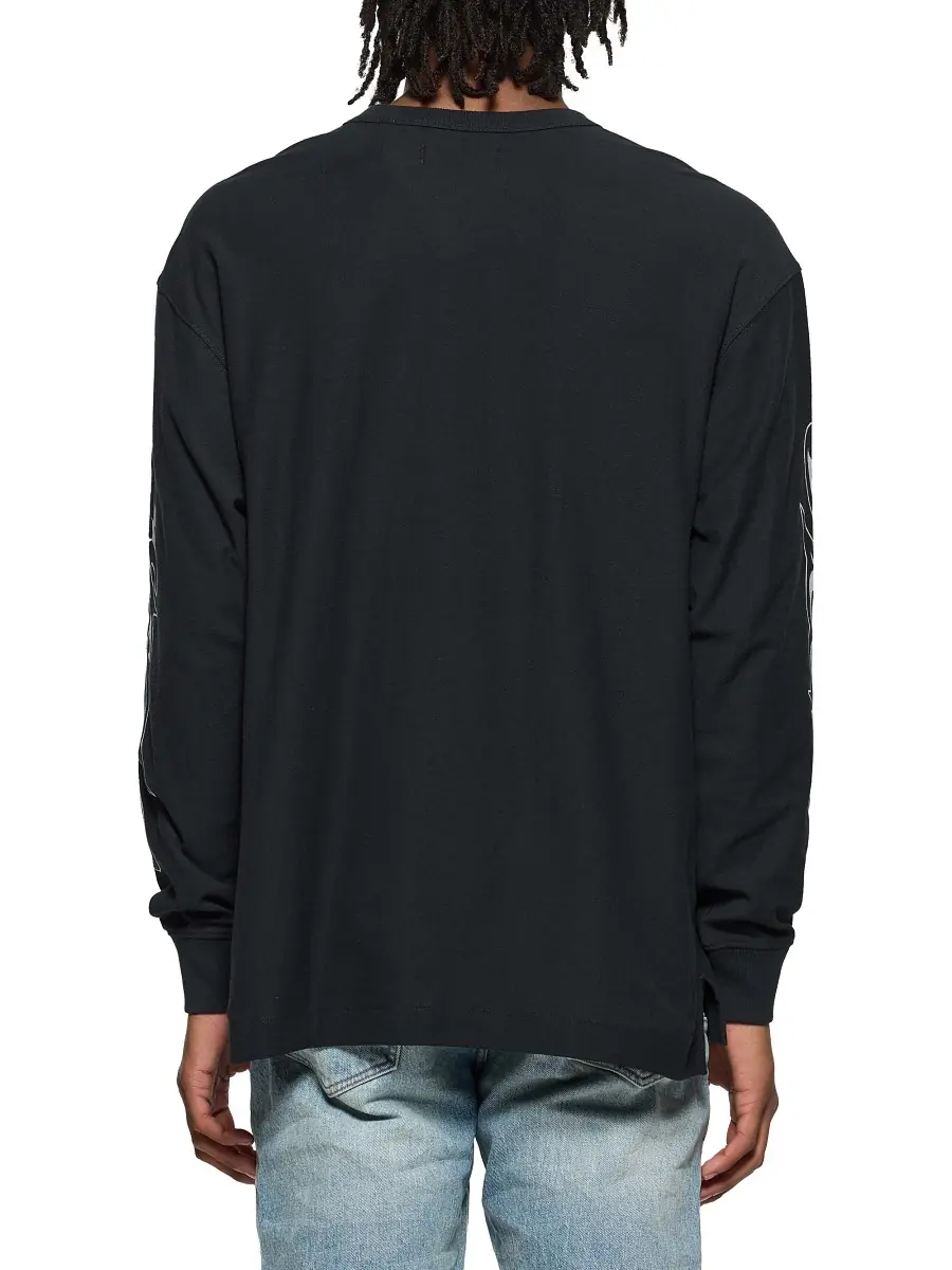 Purple Brand Men's Textured Jersey Long-Sleeve T-Shirt - Black | Image 1 Purple Brand Men's Textured Jersey Long-Sleeve T-Shirt - Black | Image 1