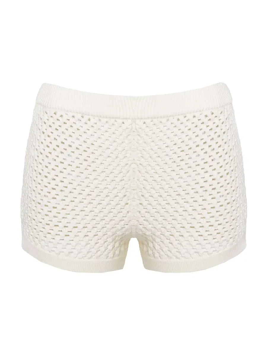 SEROYA Women's Nerina Crochet Hot Shorts - Porcelain | Thumbnail 4 SEROYA Women's Nerina Crochet Hot Shorts - Porcelain | Thumbnail 4